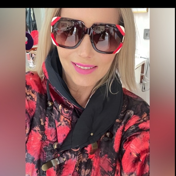 Floral Ski Jacket Pullover with Buckle Accents - Picture 1 of 5